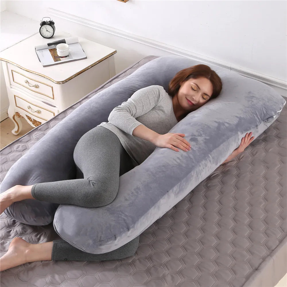 Full-Body Pregnancy Pillow –  Fun Rabbit Print 130x70cm Maternity Support for Sleeping, Nursing & Breastfeeding