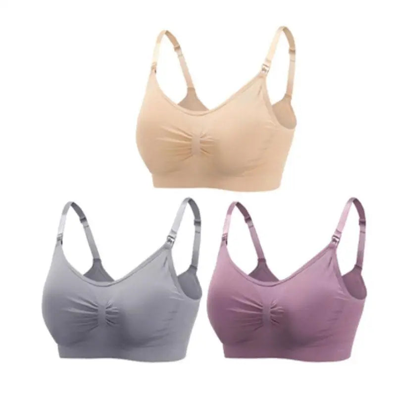 3-Piece Set Seamless Maternity & Nursing Bras – Soft, Breathable & Supportive