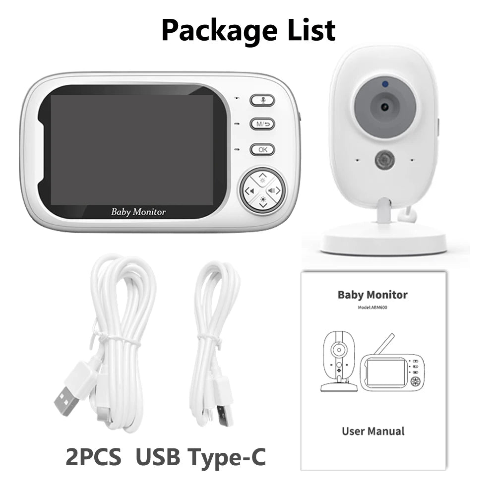 3.5-Inch Wireless Video Baby Monitor – Night Vision & Two-Way Audio