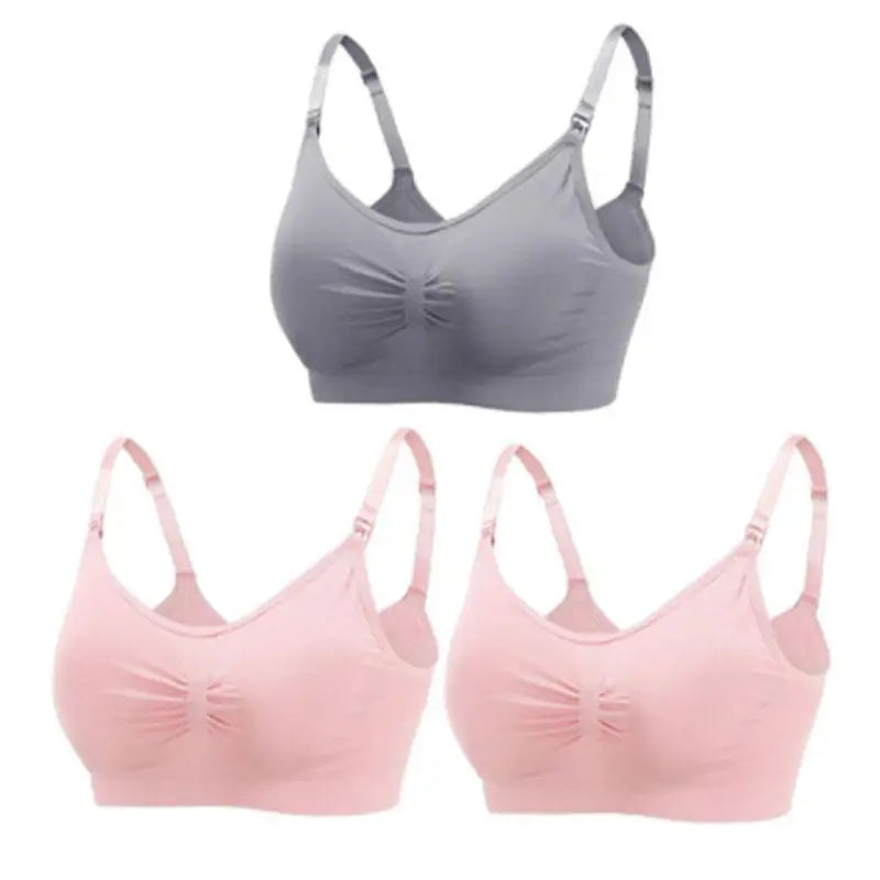 3-Piece Set Seamless Maternity & Nursing Bras – Soft, Breathable & Supportive