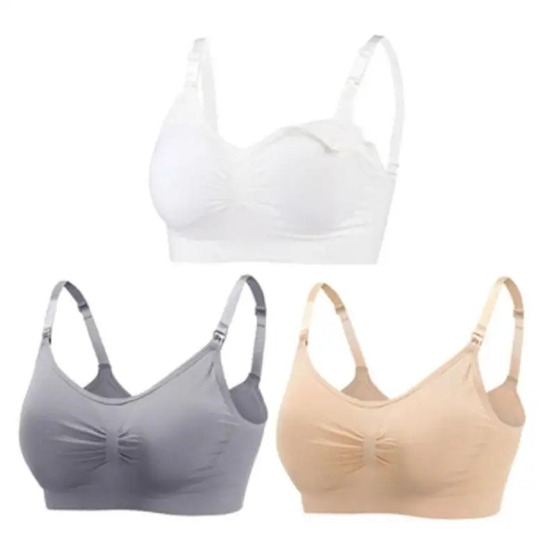 3-Piece Set Seamless Maternity & Nursing Bras – Soft, Breathable & Supportive