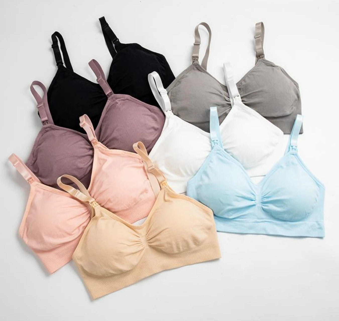 3-Piece Set Seamless Maternity & Nursing Bras – Soft, Breathable & Supportive