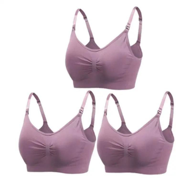 3-Piece Set Seamless Maternity & Nursing Bras – Soft, Breathable & Supportive