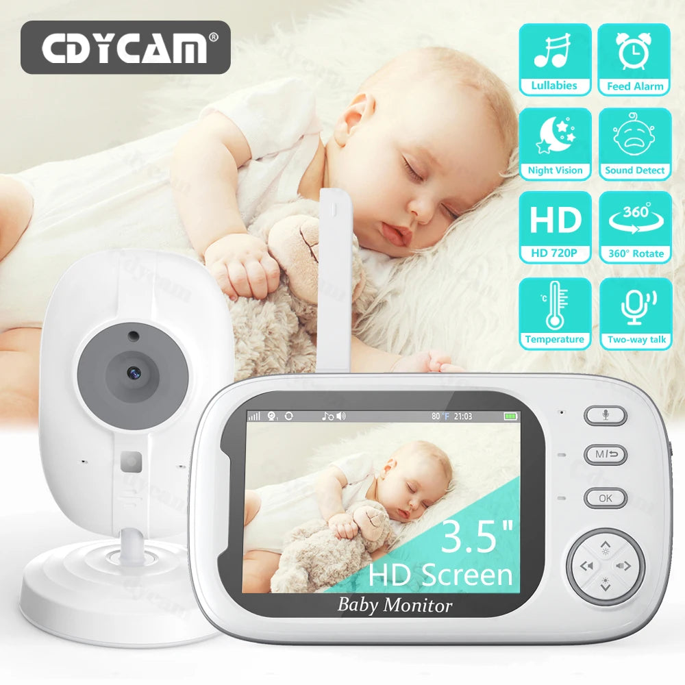 3.5-Inch Wireless Video Baby Monitor – Night Vision & Two-Way Audio