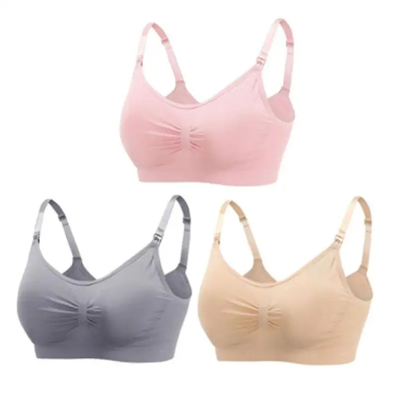 3-Piece Set Seamless Maternity & Nursing Bras – Soft, Breathable & Supportive