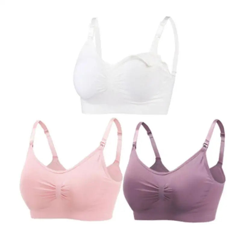 3-Piece Set Seamless Maternity & Nursing Bras – Soft, Breathable & Supportive