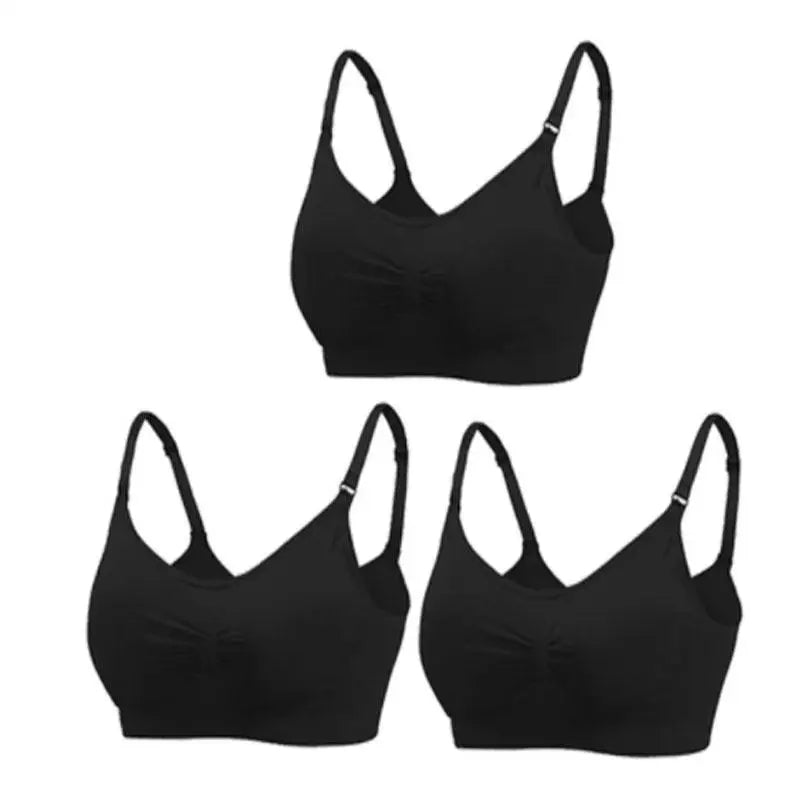 3-Piece Set Seamless Maternity & Nursing Bras – Soft, Breathable & Supportive