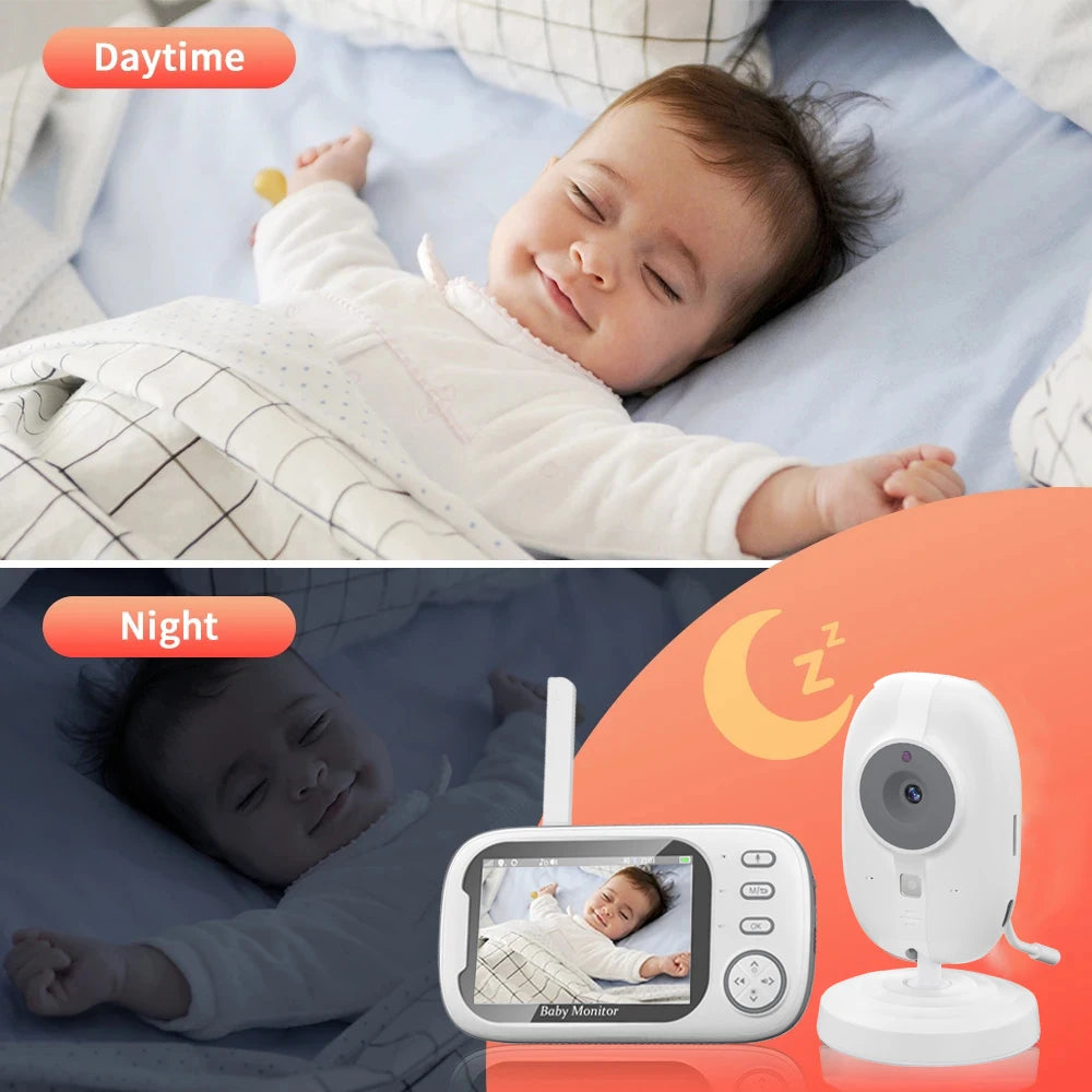 3.5-Inch Wireless Video Baby Monitor – Night Vision & Two-Way Audio