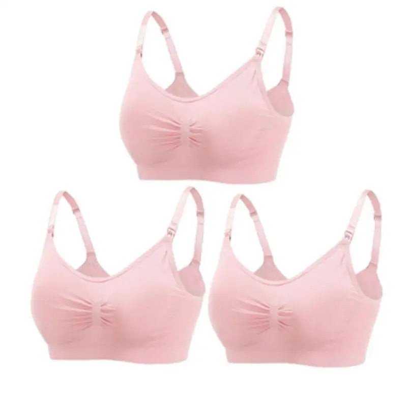 3-Piece Set Seamless Maternity & Nursing Bras – Soft, Breathable & Supportive