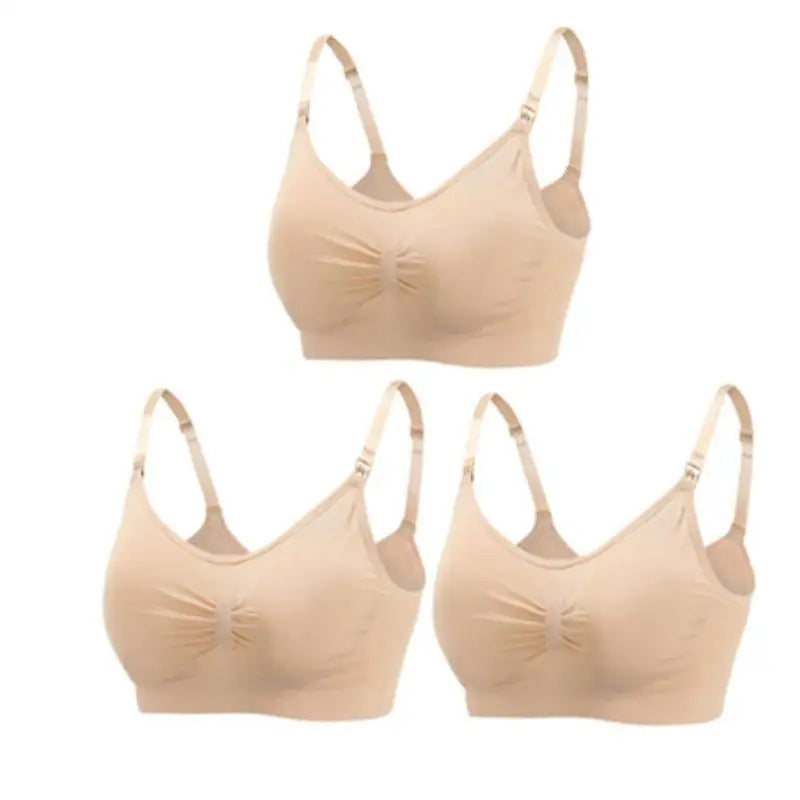 3-Piece Set Seamless Maternity & Nursing Bras – Soft, Breathable & Supportive