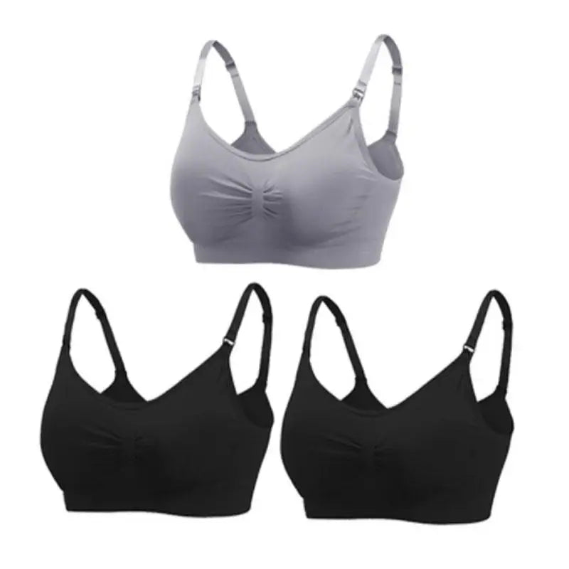 3-Piece Set Seamless Maternity & Nursing Bras – Soft, Breathable & Supportive