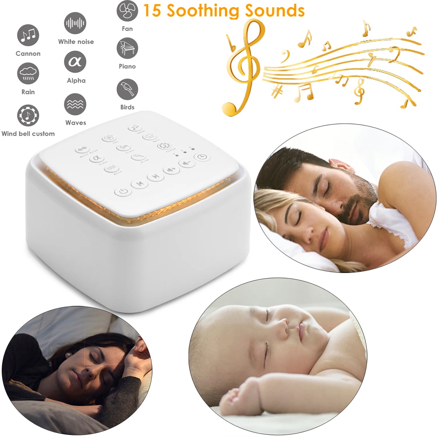 Rechargeable White Noise Machine – Sleep Sound Machine for Babies, Adults & Travel